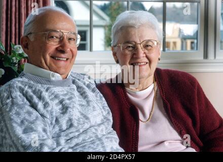 Senior couple Relaxing at Home, USA Stock Photo