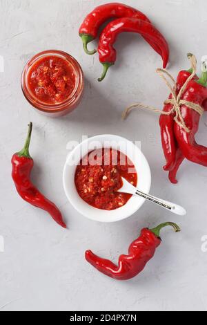 Vertical closeup of fermented hot pepper with an airlock Stock Photo ...