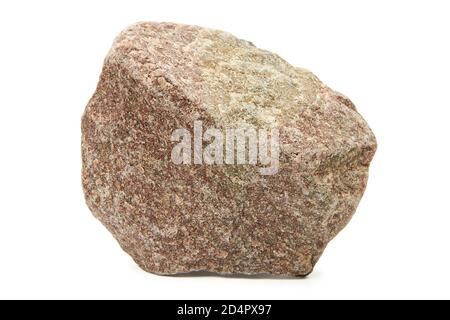 Large rock stone isolated on a white background. Stock Photo