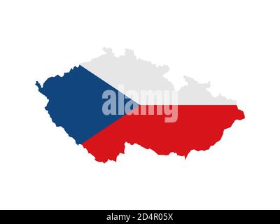 Flag in form form of the geographical country, Czechia, Eastern Europe Stock Photo