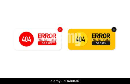 Error 404 icon set. Page not found. Message about a problem. Warning. Vector on isolated white background. EPS 10 Stock Vector