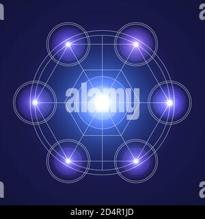Sacred geometry. Concept for astrology. Flat illustration vector. Stock Vector