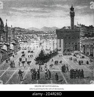 The execution of Girolamo Savonarola in the Piazza Della Signoria