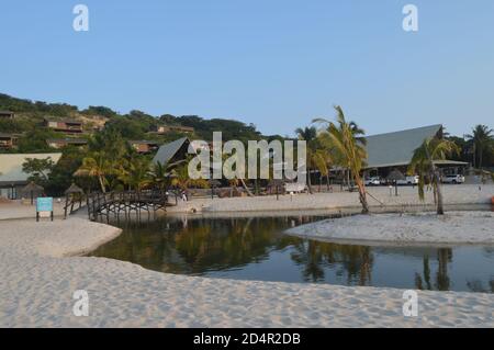 Beautiful Bilene beach and lagoon near Maputo in Mozambique Stock Photo