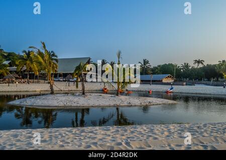 Beautiful Bilene beach and lagoon near Maputo in Mozambique Stock Photo