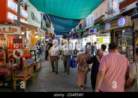 View from Kemeralti during coronavirus outbreak. Kemeralti is a historical bazaar district of Izmir, Turkey on October 9, 2020. Stock Photo