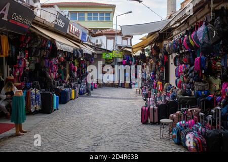 View from Kemeralti during coronavirus outbreak. Kemeralti is a historical bazaar district of Izmir, Turkey on October 9, 2020. Stock Photo