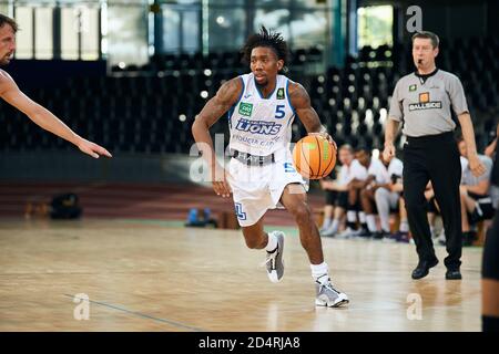 Karlsruhe, Deutschland. 10th Oct, 2020. Gregory Clay Foster (Lions) Single Action, Cut Out. GES/Basketball/ProA: PSK Lions - WWU Baskets Muenster, 10.10.2020 - | usage worldwide Credit: dpa/Alamy Live News Stock Photo