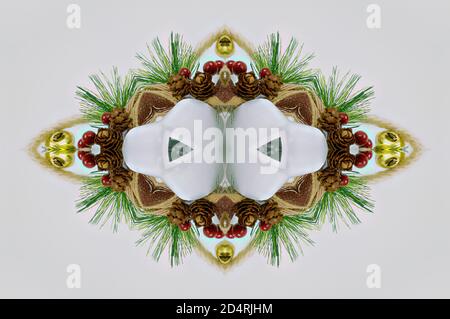 Merry Christmas, space to write text, wallpaper full of colors, holiday greeting card design,on bright background Stock Photo