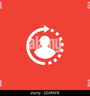 Support Icon On Red Background. Red Flat Style Vector Illustration. Stock Vector