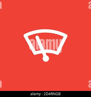 Speedometer Icon On Red Background. Red Flat Style Vector Illustration. Stock Vector