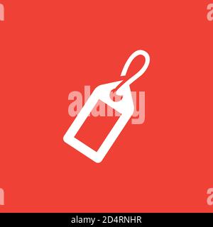 Tag Icon On Red Background. Red Flat Style Vector Illustration. Stock Vector