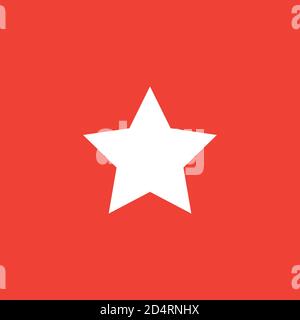Star Icon On Red Background. Red Flat Style Vector Illustration. Stock Vector