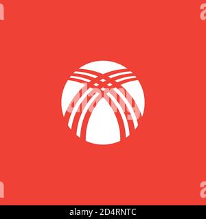 Volleyball Icon On Red Background. Red Flat Style Vector Illustration. Stock Vector