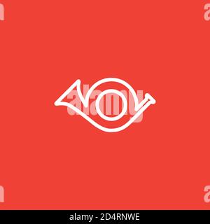Shehnai Line Icon On Red Background. Red Flat Style Vector Illustration. Stock Vector