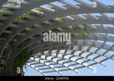 Detail a canopy structure in Avenue of Stars in Hong Kong - China Stock Photo