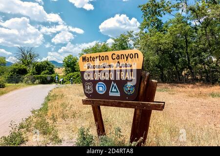 Waterton Canyon, start of the 485 mile long distance Colorado Trail, Denver, Colorado Stock Photo