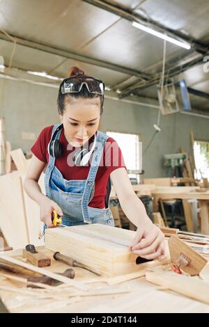 Making crate for customer Stock Photo
