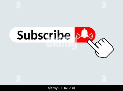 Subscribe web button, social media icon vector illustration, internet website symbol, isolated sign . Stock Vector