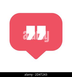 Quote concept icon, quotation speech bubble symbol, vector illustration dialog sign, text mark graphic . Stock Vector