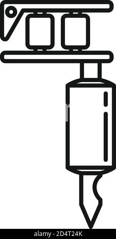 Tattoo rotary machine icon. Outline tattoo rotary machine vector icon for web design isolated on white background Stock Vector