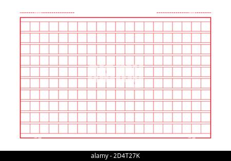 Squared manuscript icon paper vector file, creative closeup isolated on white background illustration . Stock Vector