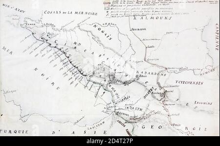 Map of the Black Sea coast of the Caucasus in 1842