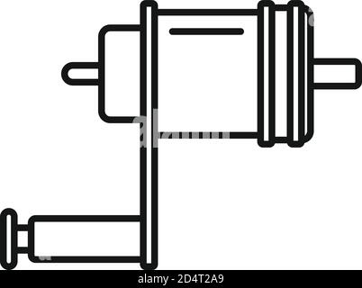 Tattoo machine handle icon. Outline tattoo machine handle vector icon for web design isolated on white background Stock Vector