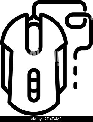 Stream gaming mouse icon, outline style Stock Vector