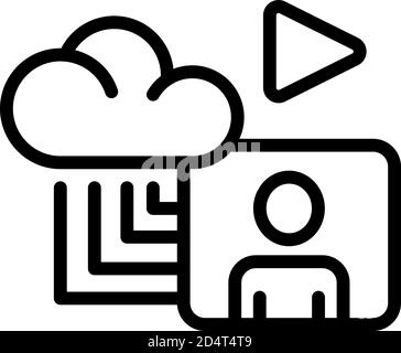Data cloud stream icon, outline style Stock Vector