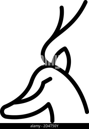 Oryx gazelle icon, outline style Stock Vector