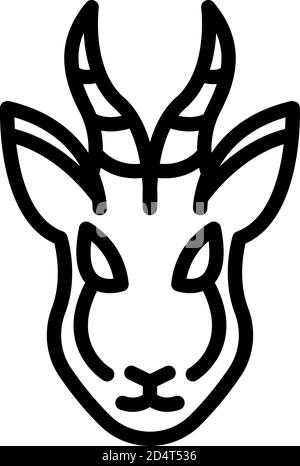 Wild gazelle icon, outline style Stock Vector