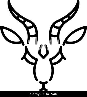 Horn gazelle icon, outline style Stock Vector