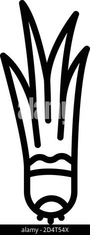 Chives icon, outline style Stock Vector