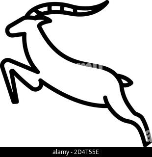Jumping gazelle icon, outline style Stock Vector