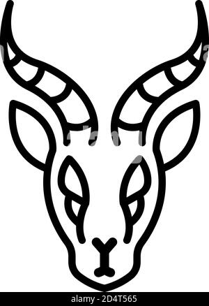 Head gazelle icon, outline style Stock Vector