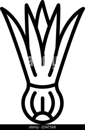 Farming chives icon, outline style Stock Vector