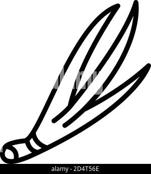 Vegetable chives icon, outline style Stock Vector