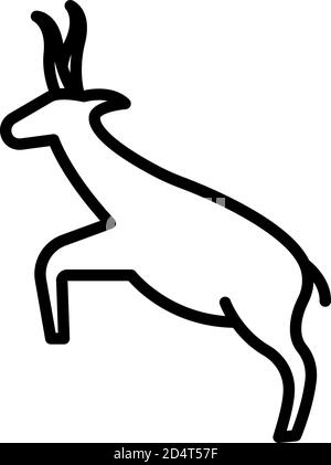 Running gazelle icon, outline style Stock Vector
