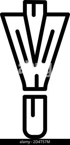 Culinary chives icon, outline style Stock Vector