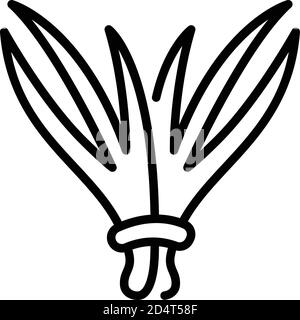 Chives agriculture icon, outline style Stock Vector