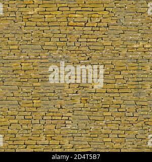 Yellow brickwork seamless background - texture pattern for continuous replicate. Stock Photo