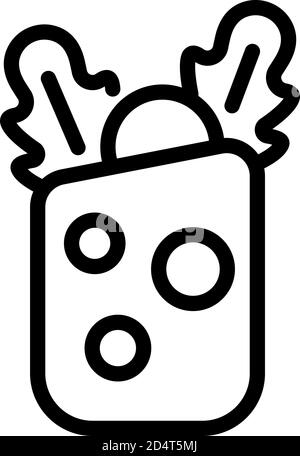 Kebab arugula icon, outline style Stock Vector