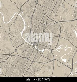 Vector map of Austin. Street map poster illustration. Austin map art. Stock Vector