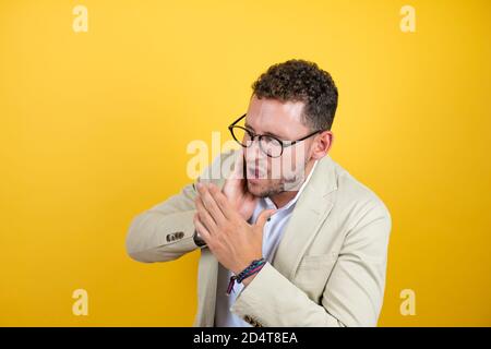 Download Yellow Sick And Uncomfortable Face With Wearing White Mouth Mask Icon Stock Photo Alamy PSD Mockup Templates