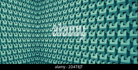 Teal blue colored 3D modern architectural lines for abstract background Stock Photo