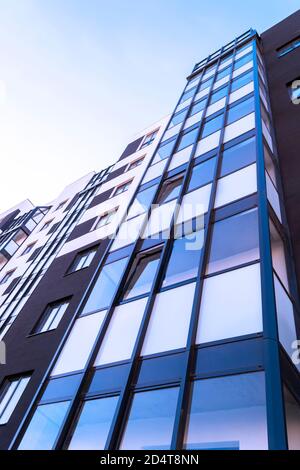 Architectural details of modern apartment building. Stock Photo