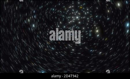 Milky Way, trail star galaxy and stars moving across night sky ...