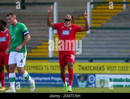 Yeovil Town FC  National League Vanarama , Yeovil ,  Somerset , Tom Knowles , Darren Sarrl,  home win, Huish Park, Stock Photo