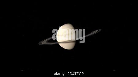 Saturn planet with rings 3D rendering Stock Photo